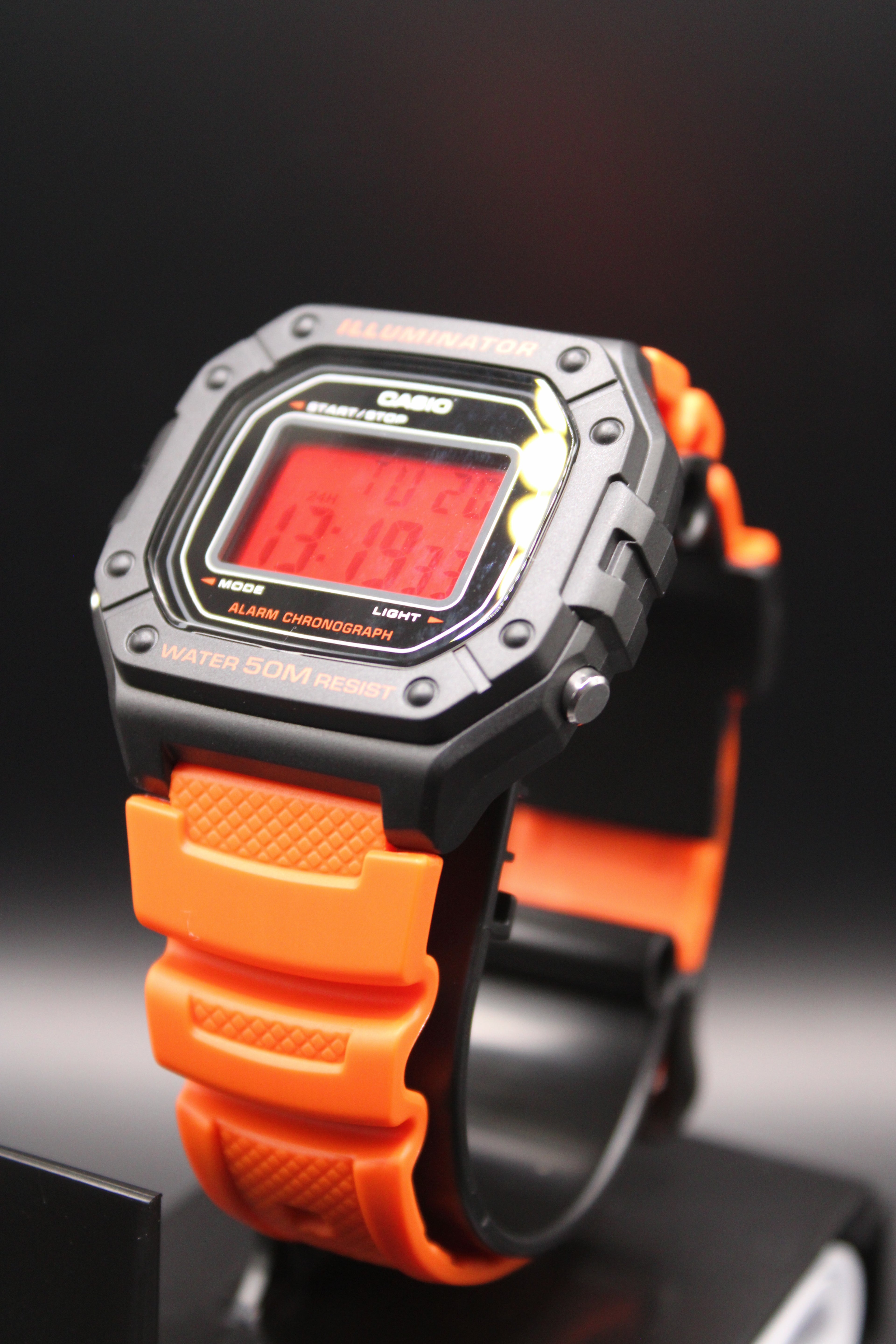 Limited Edition - Red Casio W218H - Orange Strap Custom (Brand New)