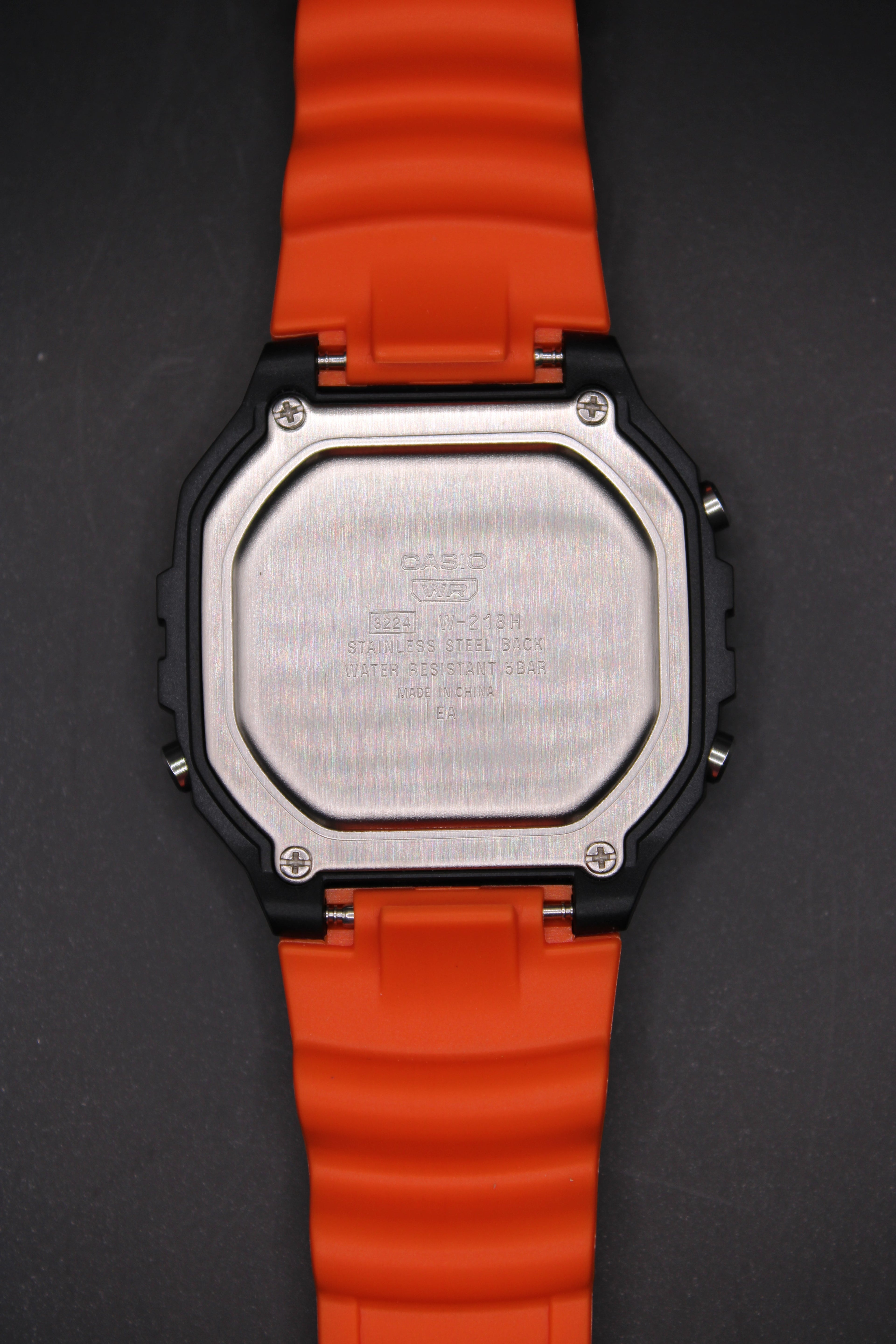 Limited Edition - Red Casio W218H - Orange Strap Custom (Brand New)